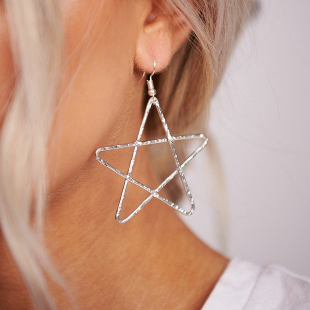 Silver Star Earrings